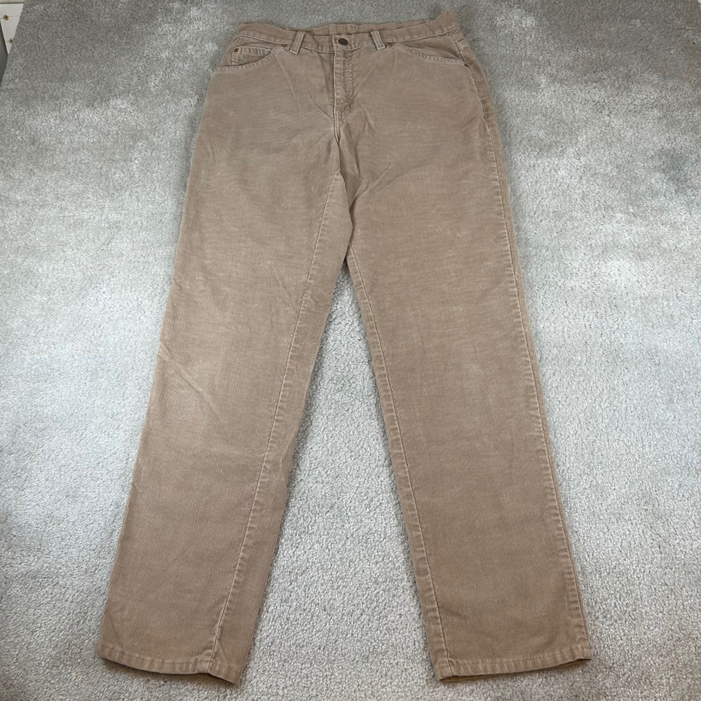 Vintage Levis 941 Corduroy Pants Women 10 Tan Brown Classic Fit Straight Leg USA